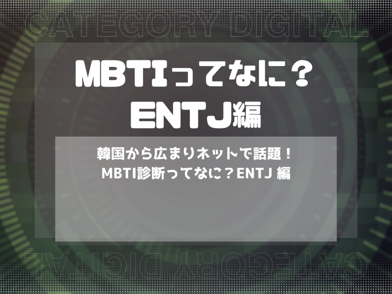 韓国から広まりネットで話題！MBTI診断ってなに？ENTJ 編